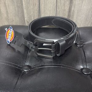 New With Tag Dickies Mens Black Leather Belt Size Large 38"-40"